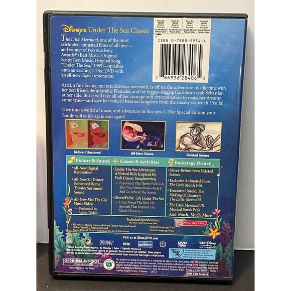 Disney Tinker Bell Figure Bag Clip book purses backpacks & Little Mermaid DVD - Picture 5 of 11